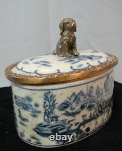 Jewelry Box Dog Figurine Animal Style Art Deco Art Nouveau Porcelain