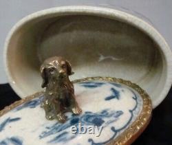 Jewelry Box Dog Figurine Animal Style Art Deco Art Nouveau Porcelain