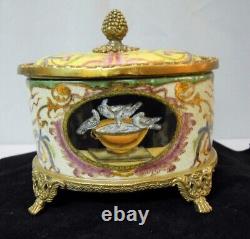 Jewelry Box Dove Bird Art Deco Style Art Nouveau Porcelain