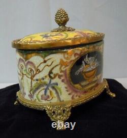 Jewelry Box Dove Bird Art Deco Style Art Nouveau Porcelain