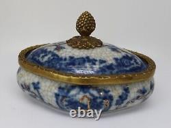 Jewelry Box Tobacco Flowers Art Deco Art Nouveau Style Porcelain Ceramic