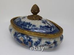 Jewelry Box Tobacco Flowers Art Deco Art Nouveau Style Porcelain Ceramic