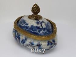 Jewelry Box Tobacco Flowers Art Deco Art Nouveau Style Porcelain Ceramic