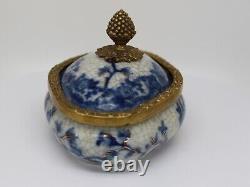 Jewelry Box Tobacco Flowers Art Deco Art Nouveau Style Porcelain Ceramic