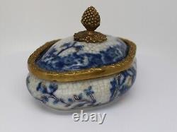 Jewelry Box Tobacco Flowers Art Deco Art Nouveau Style Porcelain Ceramic