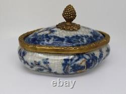 Jewelry Box Tobacco Flowers Art Deco Art Nouveau Style Porcelain Ceramic