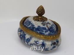 Jewelry Box Tobacco Flowers Art Deco Art Nouveau Style Porcelain Ceramic