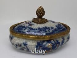 Jewelry Box Tobacco Flowers Art Deco Art Nouveau Style Porcelain Ceramic