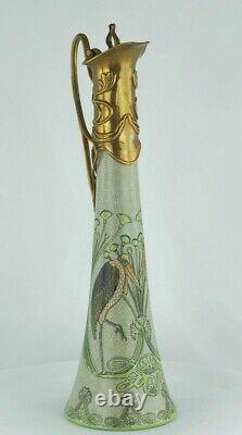 Jug Jug Bird Marabout Art Deco Style Porcelain Bronze