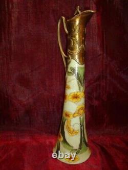 Jug Pitcher Flower Iris Art Deco Art Nouveau Porcelain