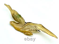 Large Art Nouveau Bird Brooch in Carved Horn Style GIP-Georges Pierre