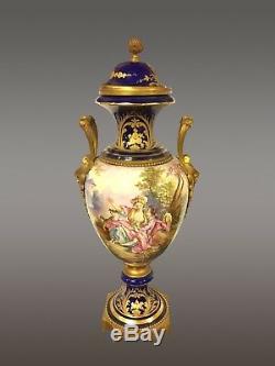 Large Earthenware Vase Sèvres 1900s Art Nouveau