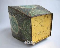 Large Tin Box Art Nouveau Period 1900 Woman Mucha Style