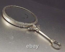 Leon Lapar Paris Hand Mirror Empire Style Solid Silver Early 20th Century