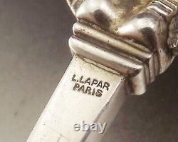 Leon Lapar Paris Hand Mirror Empire Style Solid Silver Early 20th Century