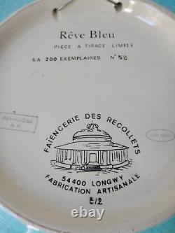 Longwy Enamel Dish Les Récollets Numbered, Art Nouveau Style