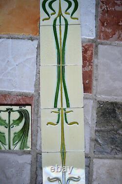 Lot 7 Tiles English Style Art Nouveau Epoque 1900/20