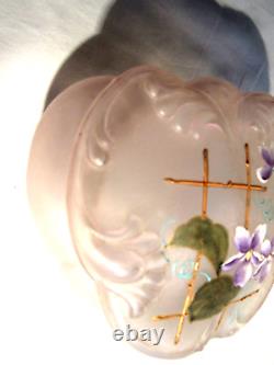 Louis XV New Art Bonbonnière, Legras Les Violettes Enamelled Glass