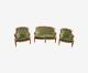 Louis Xv Style Lounge / 2 Berger Armchairs And A Bench