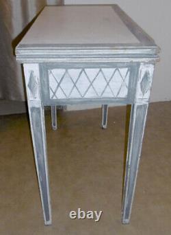 Louis XVI Style Game Table Skating Grey And White With Tray Turning