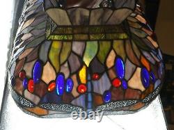 Lustre Suspension, Art Nouveau Style Stained Glass Dlg Tiffany. Billiards, Wordings