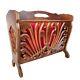 Magnificent Antique Carved Wooden Magazine Rack Art Nouveau Jugendstil Style