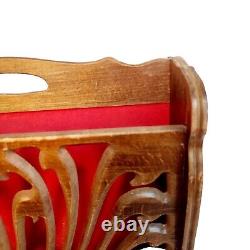 Magnificent Antique Carved Wooden Magazine Rack Art Nouveau Jugendstil Style