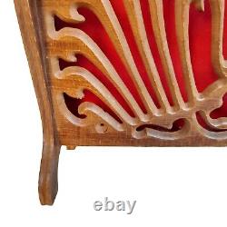 Magnificent Antique Carved Wooden Magazine Rack Art Nouveau Jugendstil Style