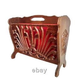 Magnificent Antique Carved Wooden Magazine Rack Art Nouveau Jugendstil Style