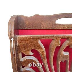 Magnificent Antique Carved Wooden Magazine Rack Art Nouveau Jugendstil Style