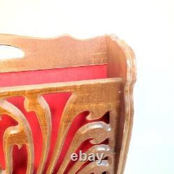 Magnificent Antique Carved Wooden Magazine Rack Art Nouveau Jugendstil Style