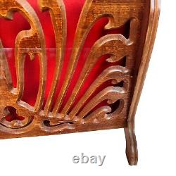 Magnificent Antique Carved Wooden Magazine Rack Art Nouveau Jugendstil Style