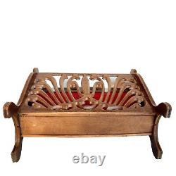 Magnificent Antique Carved Wooden Magazine Rack Art Nouveau Jugendstil Style