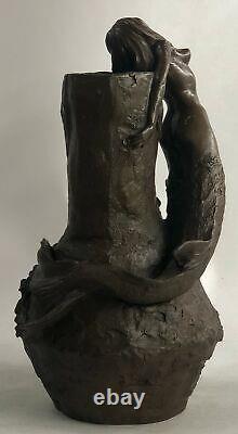 Main Style Art New Mermaid Vase By Aldo Vitaleh Bronze Sculpture Figure