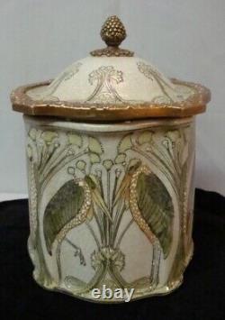 Marabout Bird Jewelry Box Art Deco Style Art Nouveau Porcelain Ceramic