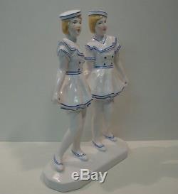 Marin Statue Figurine Navy Girl Style Art Deco Art Nouveau Porcelain