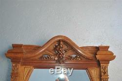 Mirror Carved Oak 1900 Art Nouveau