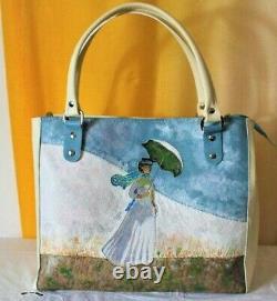 Monet Ladies Leather Bag With Handmade Umbrella In Italy Art Moda Style