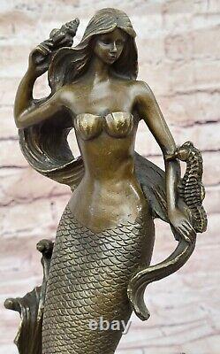 Mythical Art Nouveau Style Marine Mermaid Bronze Sculpture Figurine Statue Sale