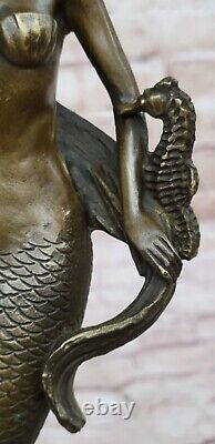 Mythical Art Nouveau Style Marine Mermaid Bronze Sculpture Figurine Statue Sale