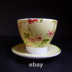 N8984 Ceramic Porcelain Coffee Cup Saucer Luminarc France Art Nouveau Style