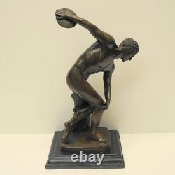 Naked Discus Thrower Statue Sculpture in Solid Bronze Art Deco Style Art Nouveau Style