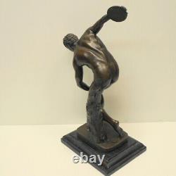 Naked Discus Thrower Statue Sculpture in Solid Bronze Art Deco Style Art Nouveau Style