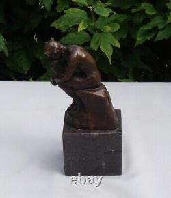 Naked Figure Statue Sculpture in Solid Bronze Art Deco Style Art Nouveau Style