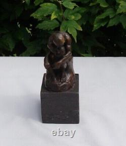 Naked Figure Statue Sculpture in Solid Bronze Art Deco Style Art Nouveau Style