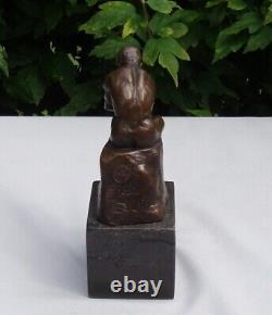 Naked Figure Statue Sculpture in Solid Bronze Art Deco Style Art Nouveau Style