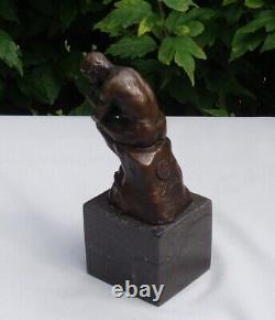 Naked Figure Statue Sculpture in Solid Bronze Art Deco Style Art Nouveau Style