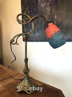 Nice Office Lamp In Bronze And Brass, Art Style Nouveau Favori Paris