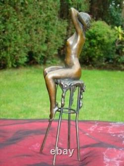 Nude Lady Statue Sculpture Sexy Style Art Deco Style Art Nouveau Bronze mas
