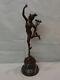 Nude Mercury Statue Sculpture In Art Deco Style, Solid Bronze Signed